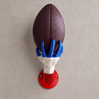 Dreifarbiger American Football Wandhalter in Rot Weiß Blau, Frontansicht