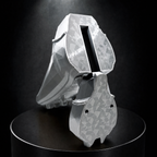 Silberne Low-Poly-Fußballschuh-Wandhalter als Set mit Rückseitenansicht